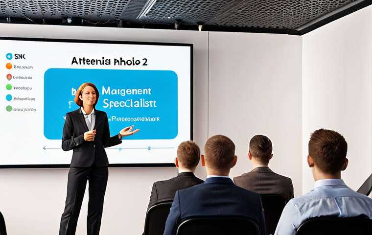 **

Prompt: *A risk management specialist giving a presentation at a business conference in Warsaw, Poland. Focus on the confident speaker and the attentive audience. Showcase the speaker's personal branding as a risk expert.*

**